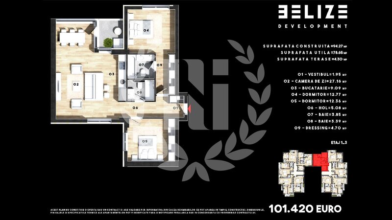 Padurea Cernica, apartament 3 camere.